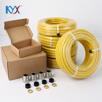 Kit complet de raccords de gaz en laiton sans évasement avec tuyau flexible en spirale pour une installation rapide sur site