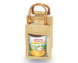 Bolsa Porta Botellas de Yute Hecha a Mano y Sostenible para Viajes, Escuela y Actividades al Aire Libre - Product Image 4