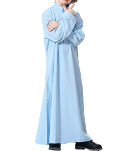 Wholesale OEM Custom Solid Color Buttons Down Kids <b>Thobes</b> Muslim Dress Jubbah Children Boys Kids <b>Thobes</b> Breathable - Product Image 2