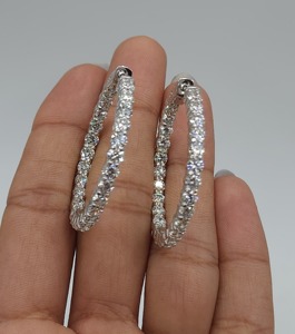 ต่างหูเพชรทรงห่วง 5.13 กะรัต เพาะเลี้ยงในห้องปฏิบัติการ ทองคำแท้ 14K แบบ Huggies ดีไซน์หรูหรา เหมาะสำหรับงานปาร์ตี้ ของขวัญวันครบรอบ สไตล์มินิมอล - Product Image 5