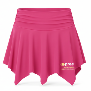 Jupe-short asymétrique de pickleball à ourlet incliné moderne en tricot extensible pour femmes et jeunes, performance optimale, personnalisation du logo, production OEM ODM - Product Image 2