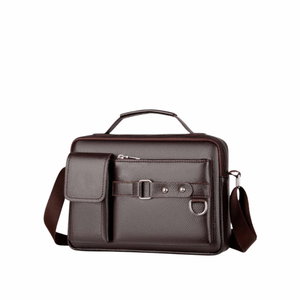Luxury Brown <b>Leather</b> Travel Bag with Premium Finish and Strong Carry Handles Fashion Vintage <b>Leather</b> Messenger Shoulder Bag - Product Image 1