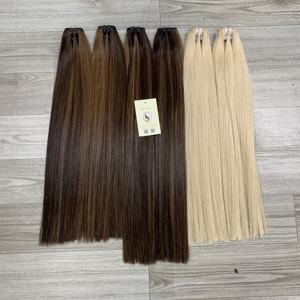 Extension de trame de cheveux humains vietnamiens Remy Virgin Piano Platinum Double Cheveux alignés sur les cuticules - Product Image 5