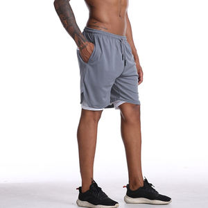 Shorts de sport pour hommes, taille élastique, tricotés, respirants, à compression, séchage rapide, pour fitness et musculation - Product Image 3