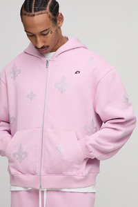 Sudaderas con capucha unisex para parejas, de algodón y forro polar, con detalles de cristal, estilo oversize, conjunto de ropa urbana a juego, producción personalizada al por mayor. - Product Image 5