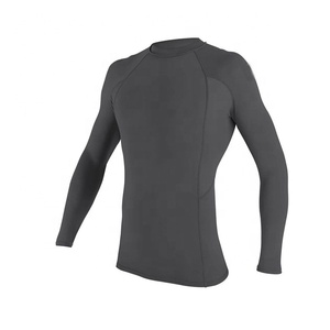 Men's UPF 50+ Breathable Compression Long Sleeve Rash Guard Quick Dry Solid One-Piece <b>Swim</b> <b>Shirt</b> Sun Protection Fitness Swimwear - Product Image 4
