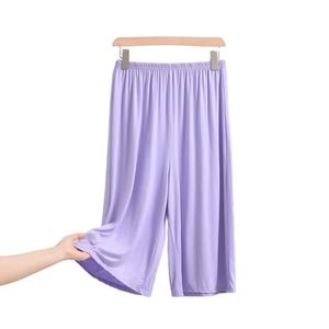 XL 8XL Plus Size <b>Women's</b> Summer <b>Capri</b> <b>Pants</b> Breathable Elastic Waist High Waist Full Length Wide Leg Casual Homewear Loose Fit - Product Image 4