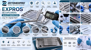 Expros # Explorador Dental de Doble Punta 23/O Michigan Explorer # 6 # Zetomed Pro de Acero Inoxidable 31 - Product Image 6