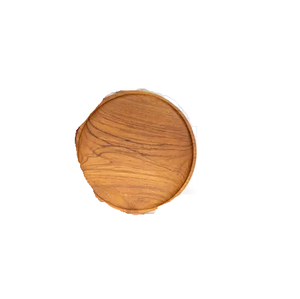 Plato Redondo de Madera para Servir, Diseño Minimalista Hecho a Mano, Plato Plano Pulido, Plato de Madera, Bandeja Redonda de Madera, Decoración - Product Image 1
