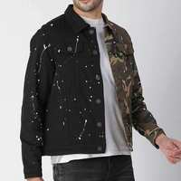 Veste en jean streetwear pour homme personnalisée, col montant, logo frontal, respirante, écologique, séchage rapide, 100% coton, OEM/ODM