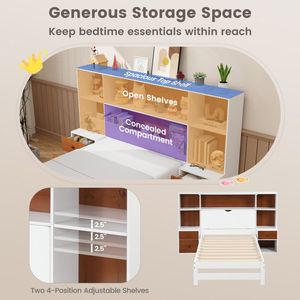 Struttura letto in legno con testiera contenitore e comodini - Product Image 5