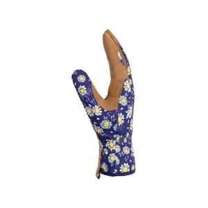 Gants de jardinage à doigts entiers avec dos en tissu imprimé et paume en cuir pour l'entretien des jardins et la plantation, OEM, marque privée - Product Image 4