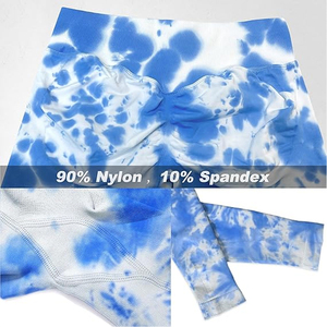 Leggings de Yoga de Cintura Alta para Mujer, Teñidos con Técnica Tie Dye, Largos, Elásticos, Tejidos, Ropa Deportiva, Pantalones Activos - Product Image 5