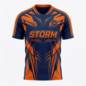 Maillot de football respirant à manches courtes, séchage rapide, coupe confortable pour adultes, idéal pour les matchs et l'entraînement estivaux sous le soleil brûlant - Product Image 1
