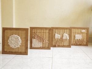 Marco de fotos de ratán hecho a mano con fibra natural, ideal para enmarcar arte o ilustraciones, para decoración boho, venta al por mayor desde India. - Product Image 5