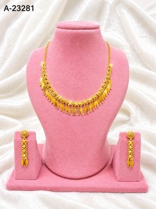Gold Plated Zircon Vintage Lady Jewelry <b>Set</b> <b>Necklace</b> <b>and</b> <b>Earrings</b> <b>Set</b> Copper Alloy <b>Bridal</b> Gift Wear - Product Image 2