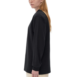 T-shirt décontracté pour homme en coton à col montant et manches longues, coupe ample, effet délavé, personnalisable avec logo, vêtements vierges en gros - Product Image 2