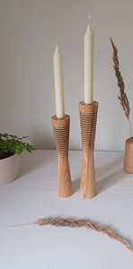 Portavelas de madera, juego de 2 portavelas, estilo rústico, para velas de pilar, regalo, decoración del hogar - Product Image 5