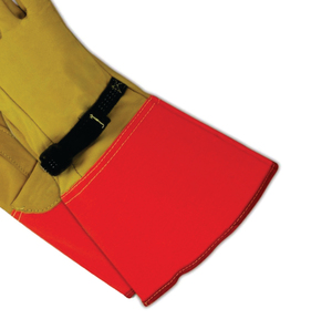 Heat Resistant Suede Breathable Safety Gloves Adjustable Wristband Red Cuff 12INCH Length Anti-Heat Anti-Cut Work Protection - Product Image 3