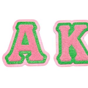 Patch en chenille Alpha <span class=keywords><strong>Kappa</strong></span> Alpha rose, vert et blanc, brodé, avec lettres appliquées, pour veste, <span class=keywords><strong>sweat</strong></span>-shirt, chapeau, vêtements - Product Image 4