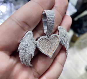 Collier Pendentif Cœur Ailes d'Ange Moissanite Iced Out Style Hip Hop avec Micro-Pavé - Product Image 5
