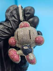 Colgante Murakami Panda Iced Out de Plata 925, Colgante Hip Hop con Moissanita VVS, Colgante de Dibujos Animados Personalizado, Joyería Fina para Regalos de Cumpleaños - Product Image 2