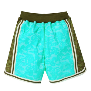 Shorts d'été pour hommes en maille écologique, coupe ample, respirants, style vintage, avec cordon de serrage et empiècements latéraux - Product Image 4