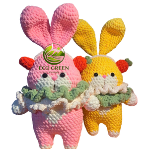 Muñeco de Peluche de Conejo y Oveja de Ganchillo de Algodón Hecho a Mano, Lindo Juguete Amigurumi, Regalo de Cumpleaños para Bebé, Tamaño y Color Personalizados, Fábrica OEM ODM - Product Image 1