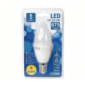 Lampadina LED C37 E14 9W 3000K Luce Calda 675 Lumen Durata 25000H - Product Image 2