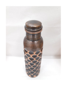 Handcrafted Copper <b>Water</b> <b>Bottle</b> 950ml Traditional Ayurvedic Purification Leakproof Cap - Product Image 3