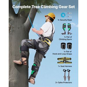 Heavy Duty Steel Tree <b>Climbing</b> Spikes Set 350 Lbs Load Capacity Height-Adjustable Gear Straps Spike Protectors for Fruit Picking - Product Image 3