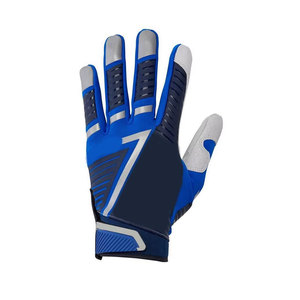 Gants de baseball à doigts entiers en matière synthétique, fermeture auto-agrippante, antidérapants, pour droitier, pour outfield, toutes saisons, bleu, blanc, gris - Product Image 2