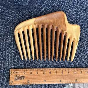 Handmade wooden <b>comb</b> with carving <b>butterfly</b> Wide Tooth <b>Comb</b> detangle <b>comb</b> Natural - Product Image 4