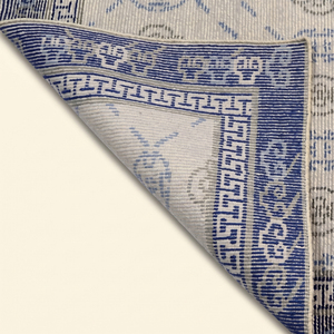 Tapis en laine tufté à la main Indigo Heritage Blue Ivory, rayures horizontales modernes, antidérapant, écologique, à poils épais, pour salon et chambre - Product Image 5