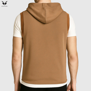 Buen Proveedor con Logotipo Propio, Chaleco con Capucha sin Mangas para Hombre, Tejido de Punto, Color Sólido, Informal, Corte Regular, para Otoño - Product Image 2