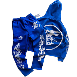 Sudaderas con capucha para hombre, conjuntos de sudadera, pantalones de chándal holgados de gran tamaño, alta calidad, personalizable, 100% algodón, Polar, peso pesado - Product Image 1