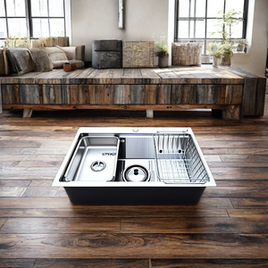 SM 7848G fait à la main en acier inoxydable 304 évier de cuisine à bol unique excellent prix de l'usine du Vietnam avec assurance qualité - Product Image 4