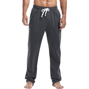 Pantalones de Corte Clásico con Cierre de Botón y Cremallera, Bolsillos Laterales Inclinados, Pierna Recta, Algodón Transpirable, Pantalones para Hombre - Product Image 1