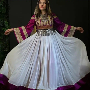 Robes Afgani Kuchi élégantes à manches longues, tissu doux de haute qualité, style ethnique, broderie artisanale, miroir, robes Afgani Kuchi - Product Image 2