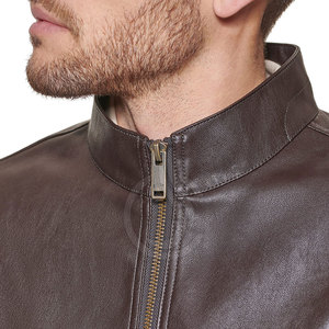 Veste en cuir décontractée à col montant et fermeture éclair personnalisable avec logo – Chaude et durable pour le confort quotidien par temps froid – Veste d'hiver - Product Image 6