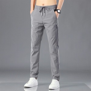 Ice Silk Elastic Casual Pants for Men's Summer <b>Thin</b> Work Trend Loose Straight Breathable Sweatpants Sports Pants Men's Trousers - Product Image 5