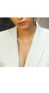 Collar de Lujo para Mujer, Chapado en Oro de 18k, con Diamante Natural de 0.33ct, EF VS VVS, Cadena Ajustable de 43cm, Venta al Por Mayor - Product Image 3