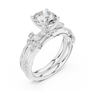 Anillo de Pareja con Diamantes Redondos de 2 Quilates, Anillo de Compromiso, Aniversario o Boda para Mujer, Oro de 10k, 14k o 18k, Certificado IGI - Product Image 6