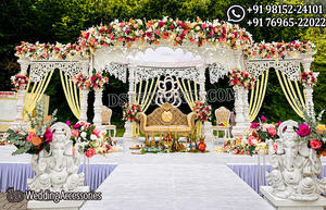 Popular South Indian Wedding FRP Mandap Royal Srilankan Wedding Event Mandap <b>Decor</b> Best South Asian Wedding Fiber Mandap - Product Image 5