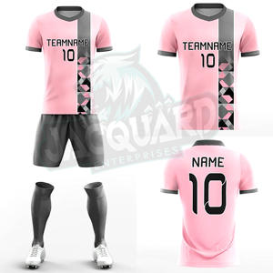 Uniformes de Fútbol de Alta Calidad para Entrenamiento Juvenil, Jersey de Fútbol Rosa y Blanco con Cuello Redondo, Conjuntos de Uniformes de Fútbol - Product Image 6