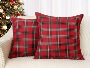 Geometric Checkered Cushion Cover <b>Square</b> Nordic Style Cotton Washable Envelope Closure Home Decor - Product Image 3