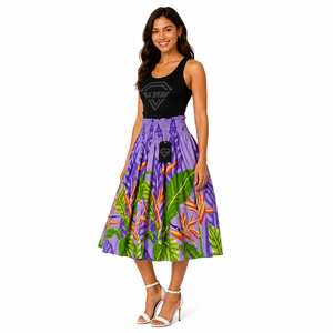 Women Hawaiian Floral Custom Beach Maxi <b>Skirt</b> Tropical Island Autumn Vacation Casual Lightweight Flowy <b>Skirt</b> Wear OEM - Product Image 1
