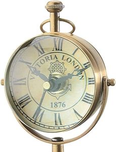 UNICORN HANDICRAFTS Victoria London Horloge de bureau en laiton à mouvement à quartz, style antique, portable, décorative, design 1876 - Product Image 3