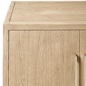 Modern Teak <b>Sideboard</b> Midcentury Design Storage Cabinet with Wooden Handles and Tapered <b>Legs</b> for Living Room Furniture - Product Image 5