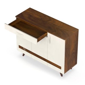 Mueble zapatero de madera de ingeniería de doble tono con 3 puertas y cajón, organizador de calzado que puede almacenar hasta 16 pares. - Product Image 3